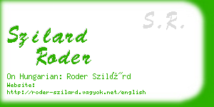 szilard roder business card